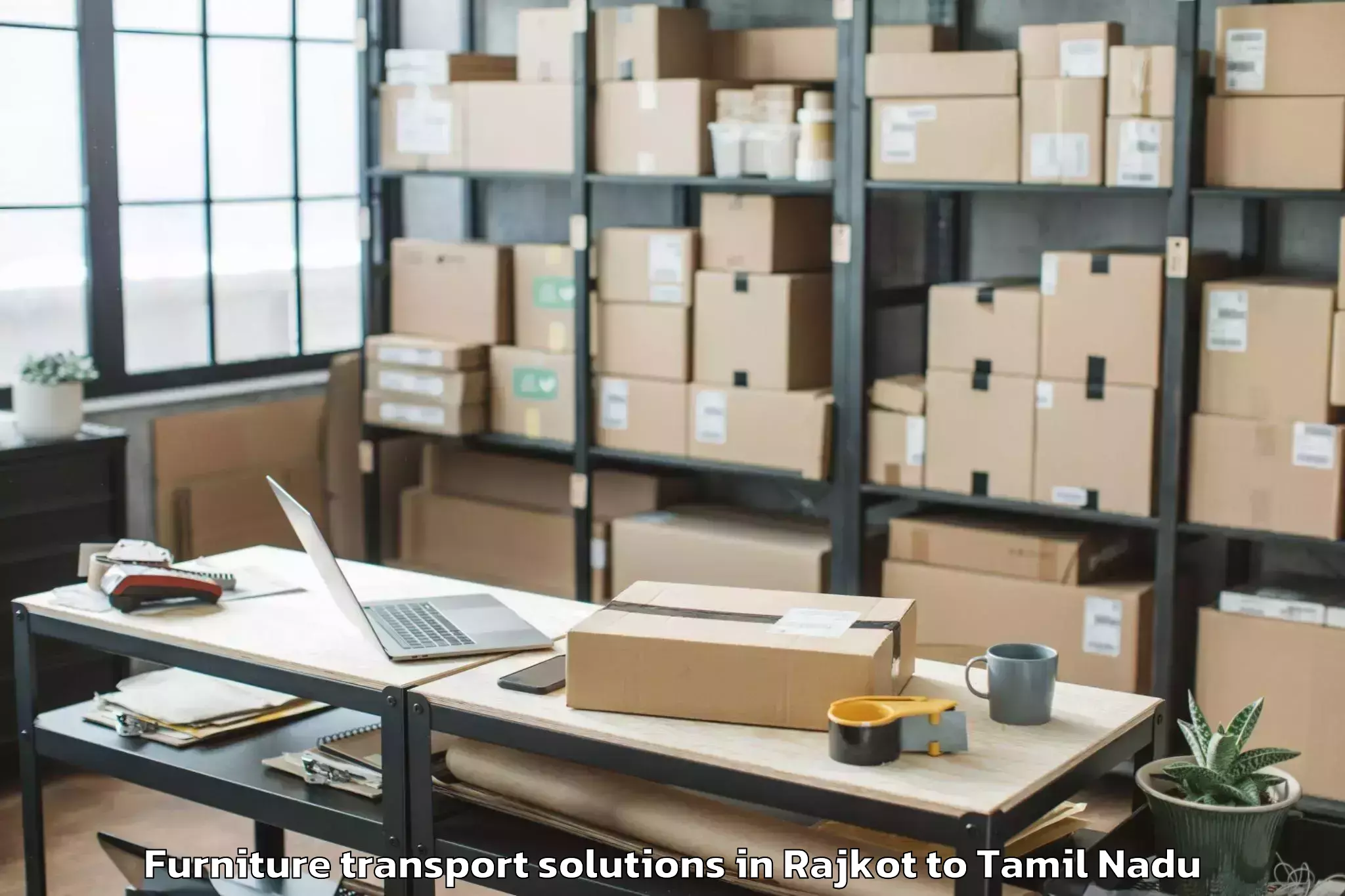 Get Rajkot to Ponneri Furniture Transport Solutions